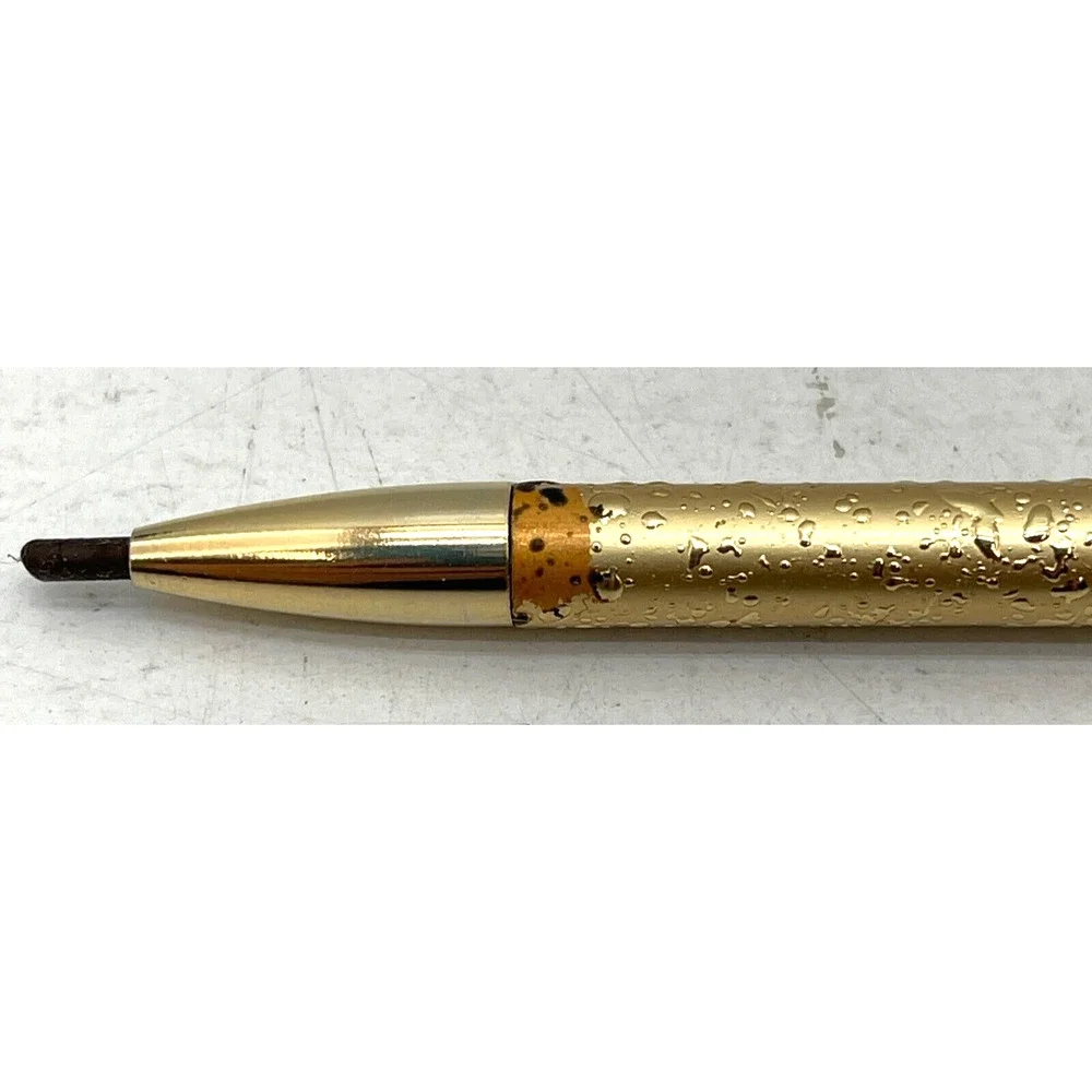 Vintage Geminesse Brow Pencil Brown Retractable Gold Case Makeup Collectible